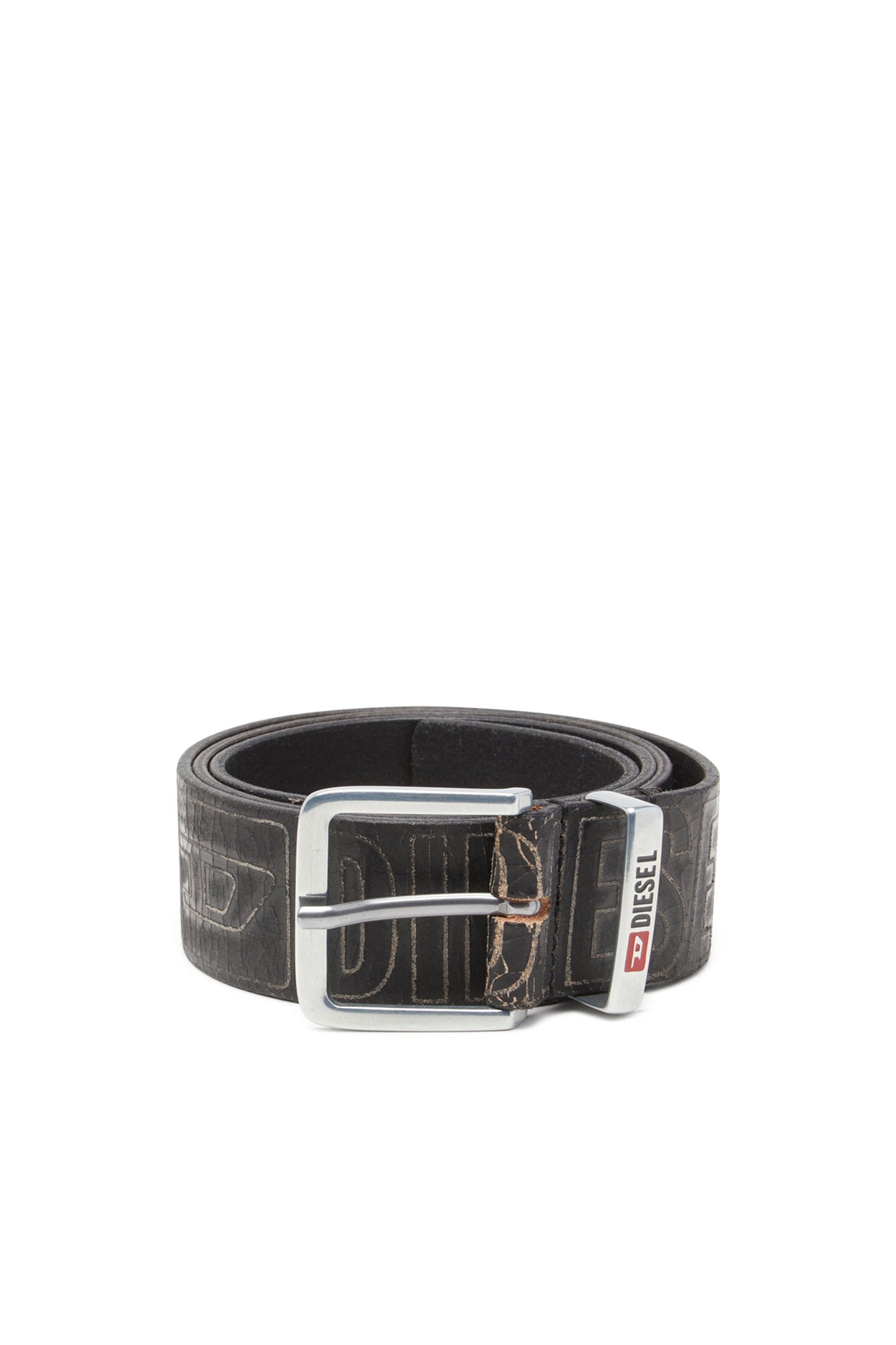 4 cm leather belt with logo