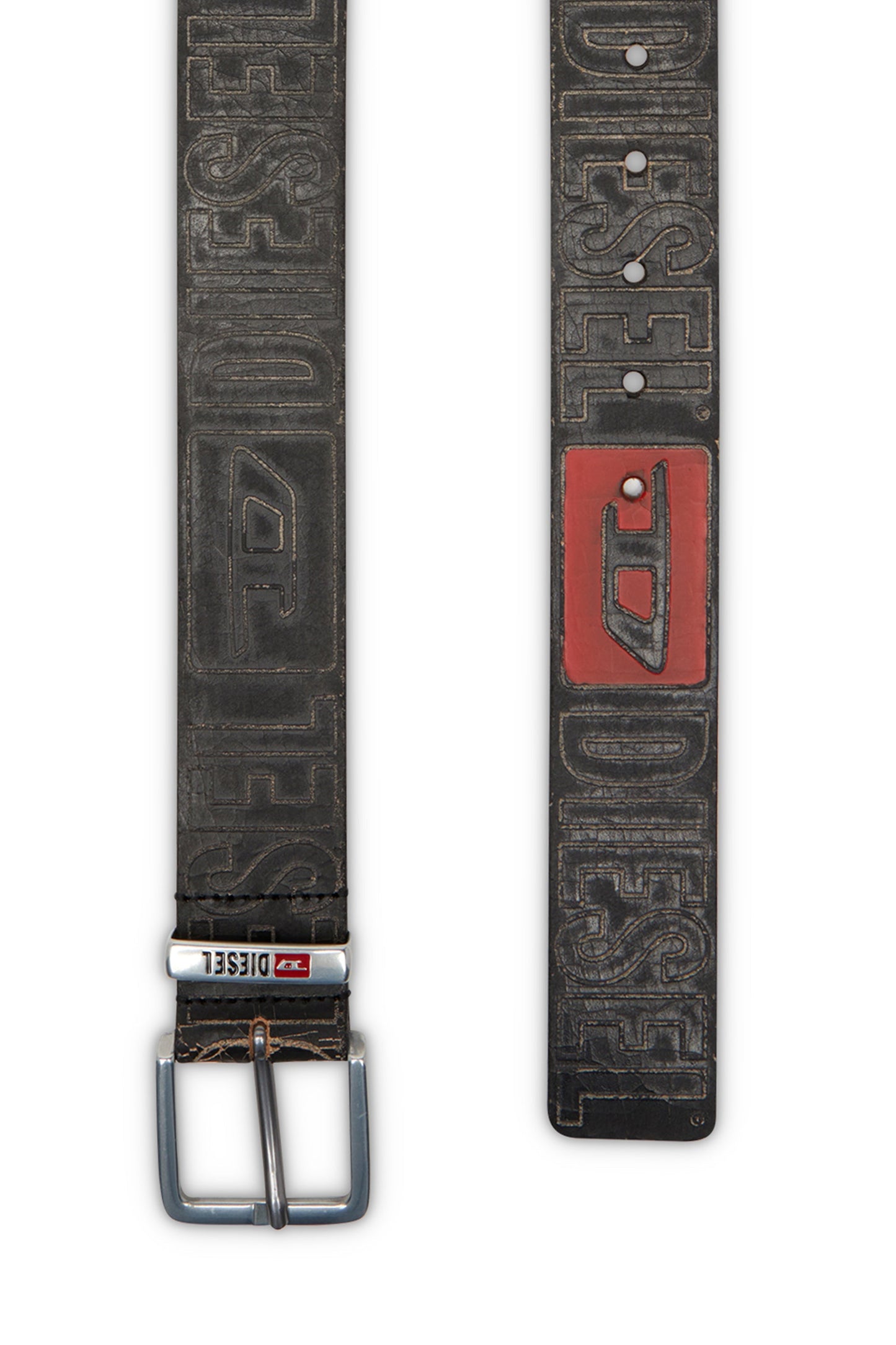 4 cm leather belt with logo
