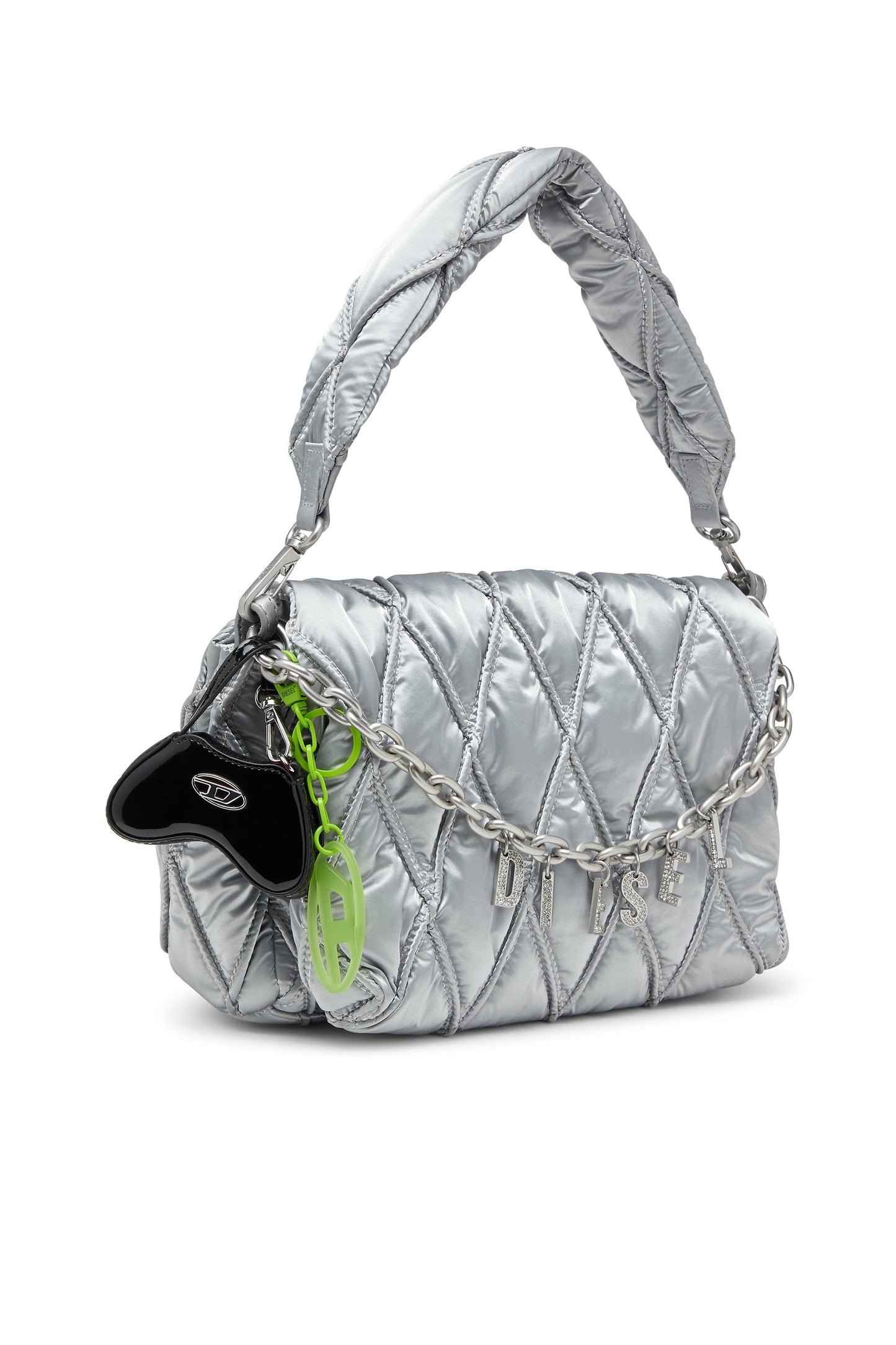 Glossy bag charm with mirror